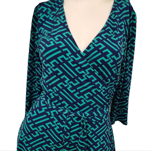 41 Hawthorn Green Surpluce Geo Print Dress size Medium - Picture 4 of 8